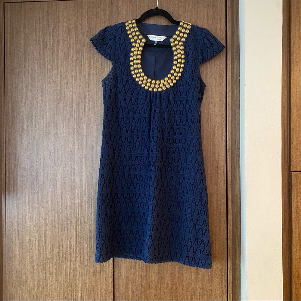 Trina Turk Embellished Crocheted Dress